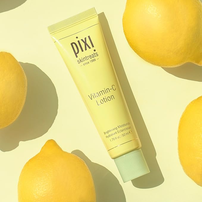Pixi Beauty Vitamin-C Lotion 50ml | Brighten And Improve Skin Tone | Daily Moisturizer With Orange, Grapefruit, and Olive Oil | Rich Hydration | 1.7 Fl Oz