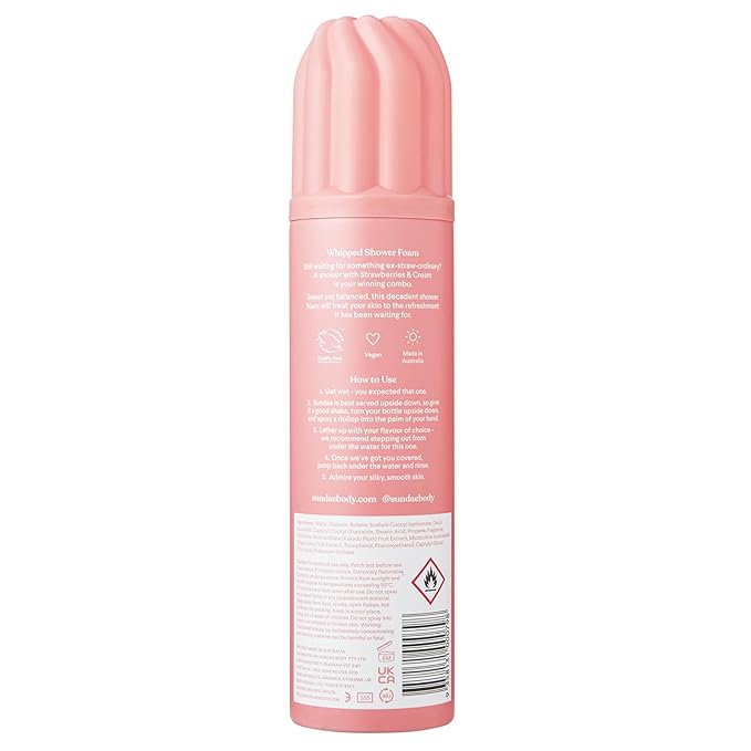 sundae Whipped Shower Foam Strawberries & Cream Foaming Body Wash 8.9 fl oz, 265ml with Kakadu Plum & Finger Lime