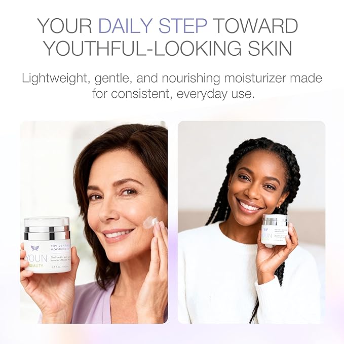 YOUN Beauty Peptide + Bakuchiol Moisturizer by Holistic Dr. Anthony Youn – Paraben-Free Retinol-Alternative Face Moisturizer to Support Collagen Production, Skin Hydration and Elasticity, 50ml