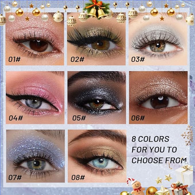 Pressed Single Eyeshadow Makeup,Ice Blue Sparkle Highly Pigmented Monochrome Eye Shadow Palette, Waterproof Neutral Powder, sombras para ojos, Lightweight Blendable, #07 Ice Blue