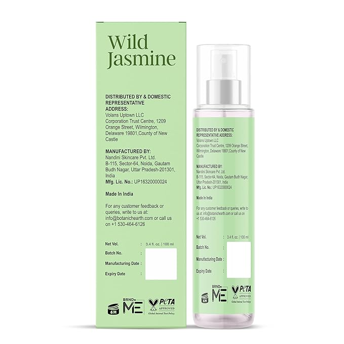 Botanic Hearth Jasmine Hair Perfume & Body Mist, Long-Lasting Hair Deodorizer & Body Scent for Women & Men, Alcohol-Free Clean Fragrance Hair Spray For Everyday Wear, All Day Freshness, 3.4 Fl Oz