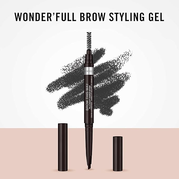 Rimmel Brow This Way Fill & Sculpt Eyebrow Definer, Soft Black