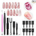 modelones Cat Eye Magnet, 15PCS Cateye Gel Polish Nail Magnet Nail Tools with Black Bead-Attracting Nail Magnet Pen & Heart-Shaped Magnet for Nail Perfect for Home DIY, Nail Art Design