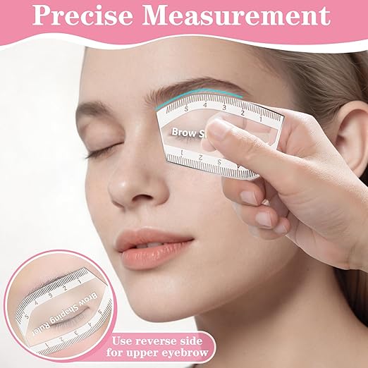 2 Pcs Brow Mapping Ruler, Arch Eyebrow Eyeline Ruler, Fast Drawing Design Brow Easy Tool - Eyebrow Stencils for Microblading Permanent Makeup, Arch Mapping Tool for Women