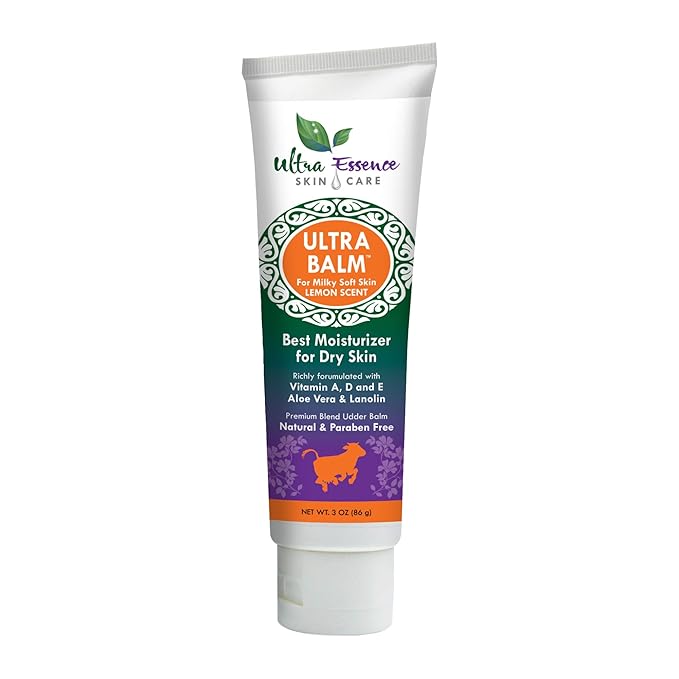 Daily Moisturizer For Dry Itchy Skin, Psoriasis and Eczema Relief That Contains Lanolin, Vitamins A, D & E, Aloe Vera, To Moisturize Face, Body, Dry Hands & Cracked Heels (Lemon)
