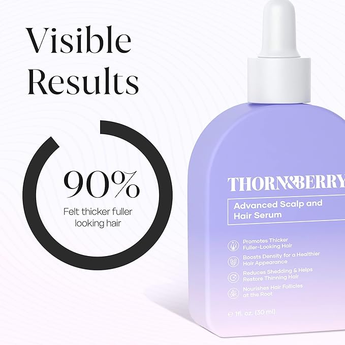 Hair Growth Serum for Thinning Hair | Thicker Fuller Hair Thickening Serum | Rosemary Oil, Saw Palmetto, Biotin | Multi Peptides, Redensyl, Topical Caffeine Scalp Serum for Women | Density DHT Blocker