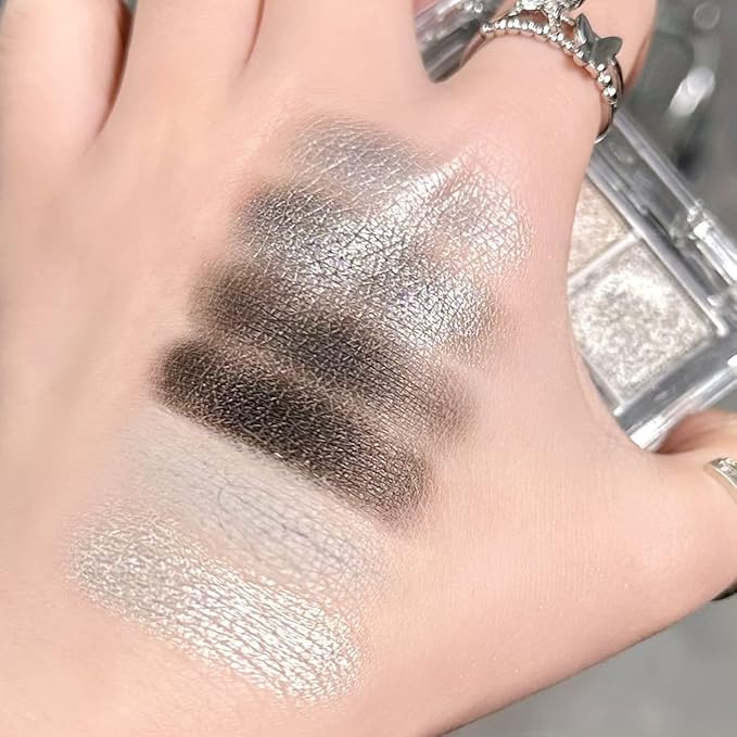 9 Colors Black Eyeshadow Palette - Dark Punk Smoky Eyeshadow Theme, High Pigmented Blendable Matte & Glitter Shimmer Finishes, Long Lasting Eye Makeup for Christmas & Music Festivals(Dark Punk Smoky)