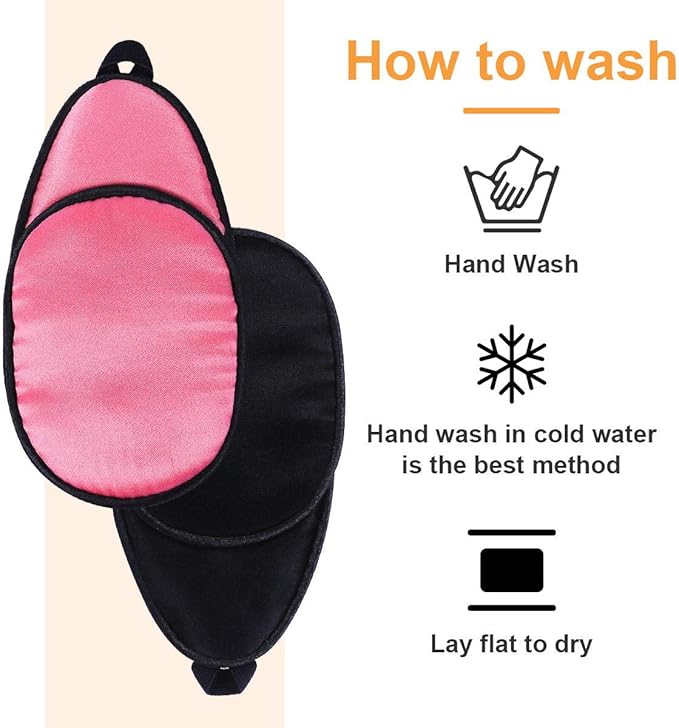 eZAKKA Eye Patches for Adults, Eye Patch for Glasses, Silk Medical Eyepatch for Lazy Eye Patches for Women Amblyopia Strabismus and After Surgery (Peach Pink+Black)