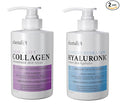 Elastalift Collagen Body Cream + Hyaluronic Acid Lotion Skin Care Set, Anti Aging Face & Body Moisturizer Dry Skin Rescue Creams For Wrinkle Control, Lifting, Firming, & Tightening Skin, 2-Pack