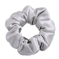 100% Mulberry Silk Scrunchies - 16 Momme Hair Ties for Women with Curly, Thick or Thin Hair, Black Satin for Sleep (1, 05 Grey)