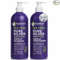 KESMEDIK Tea Tree Purple Shampoo & Conditioner Set with Rosemary & Aloe, Professional Anti Brass Toner, Removes Yellow Tones for Gray, Bleached, White & Blonde Hair, Refreshes Scalp, Sulfate-Free