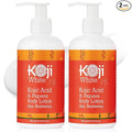Koji White Kojic Acid & Papaya Body Lotion, Women Gift Sets for Exfoliating, Skin Brightening, Moisturizer, Radiance, Even Tone, Age Spots & Sun Damaged, Vegan, Paraben-Free, 8.45 Fl Oz (2 Bottles)