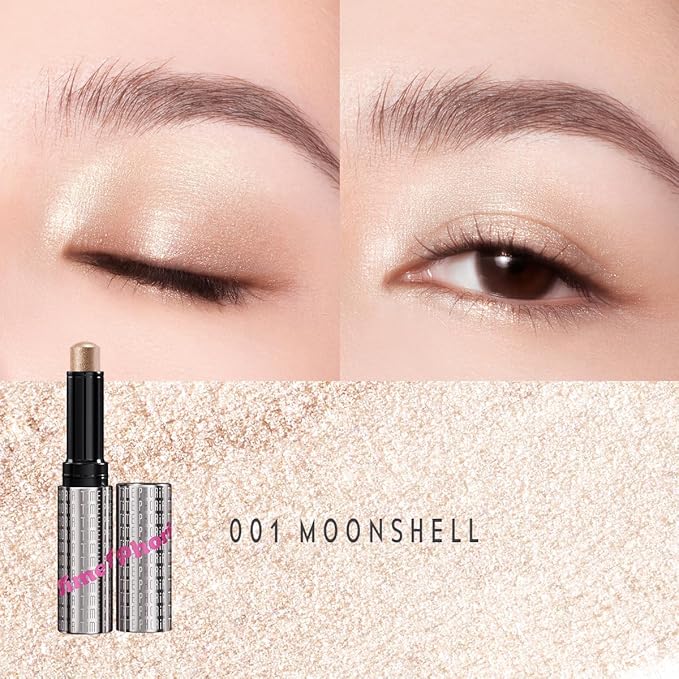 Illumina Jelly Gel Eyeshadow Stick, 001 Moonshell- Light Champagne Shimmer Sparkle Finish, Cream Texture With Cooling Feel, Long-Lasting Crease-Proof Smudgeproof Eye Shine, Easy Application