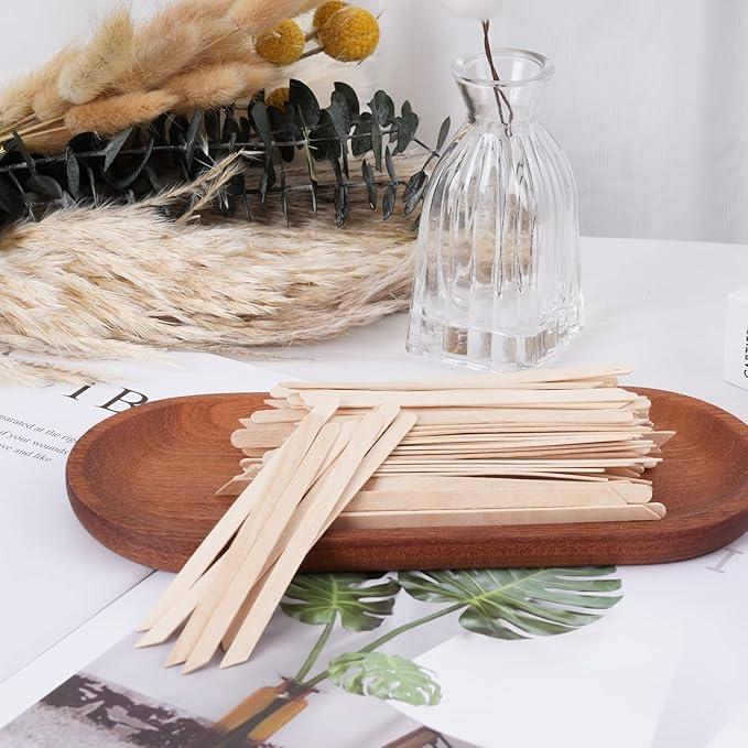 1200Pcs Wooden Wax Sticks Small Wax Spatula Eyebrow Wax Sticks for Hair Removal Eyebrow Lip Nose Brow Wax Applicator Sticks (Slanted Handle)