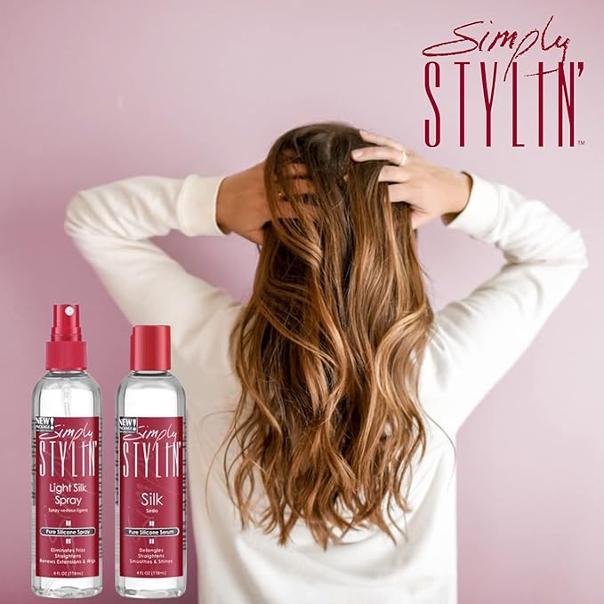 Simply Stylin' Silk Serum - Anti-Frizz Heat Protectant for Women - Pure Silicone Serum for Dry and Frizzy Hair - Detangler - 4 fl oz