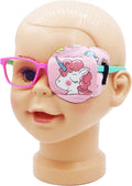 Astropic 3D Cotton & Silk Eye Patch for Kids | Girls Eye Patch for Glasses | Medical Eyepatch for Children with Lazy Eye (Pink Unicorn, Left Eye)