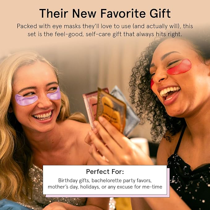 grace & stella Under Eye Mask Variety Pack - 18 Pairs of Under Eye Patches for Dark Circles - With 6 Colors (3 Pairs/Color) - Gift Basket for Women - Gel Masks Puffy Eyes for Women, Vegan