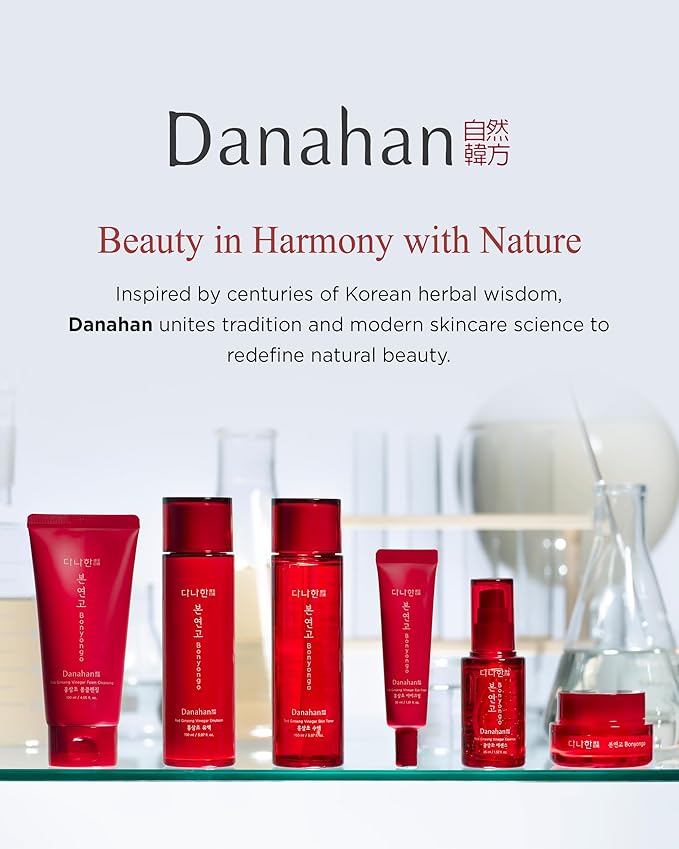 Danahan Bonyongo Red Ginseng Vinegar Foam Cleanser – Low pH Micro-Dense Face Wash, Removes Makeup Without Stripping – Fermented Red Ginseng + Hinoki Water, Nourishing & Hydrating 4.05 fl oz