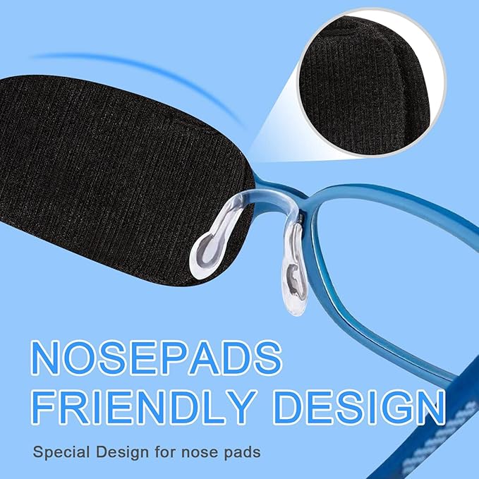 4 Pack Eye Patches for Kids Girls Boys, Right & Left Eye Patch for Glasses, Lazy Eye Patch for Children Treating Lazy Eye Amblyopia Strabismus and After Surgery(Black)