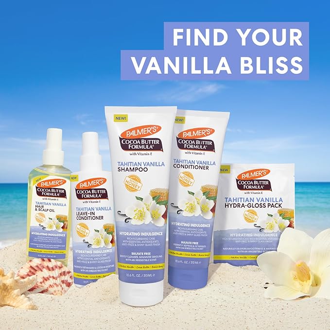 Palmer's Cocoa Butter Formula, Tahitian Vanilla Hydra-Gloss Pack, (2.1 Fl Oz), Nourishing Conditioner Treatment with Vitamin E & Acacia Honey for Shine, Smoothness & Frizz Control, All Hair Types