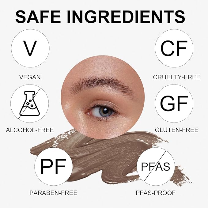 Eyebrow Stain Long Lasting Eyebrow Makeup Smudge-proof Eyebrow Gel Waterproof Transfer-proof Vegan Cruelty-free Eyebrow Gel (Auburn)