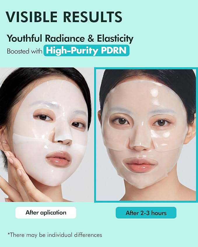 DERMAL SEOUL FACE PDRN Hydrogel Melting Mask 4ea - Korean Overnight Face Mask with 5% Salmon PDRN - Skin Barrier Repair, Regeneration & Sensitive Skin Care - Korean Skincare