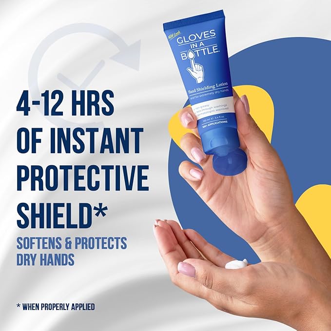Gloves In A Bottle Shielding Lotion Tube 3.38 oz – Travel Size Hand Cream for Dry, Cracked, Irritated Hands – Deep Hydration Lotion for Skin Barrier Repair, Liquid Gloves Protection | 10-Pack