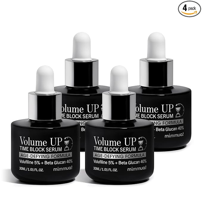 Volume UP Time Block Serum | Volufiline Serum for Skin Volume | 5% Volufiline + 40% Beta Glucan | Botox in a Bottle | Plumps Skin by Stimulating Fat Cells | Anti-Aging Topical Filler | 30ml / 4pcs
