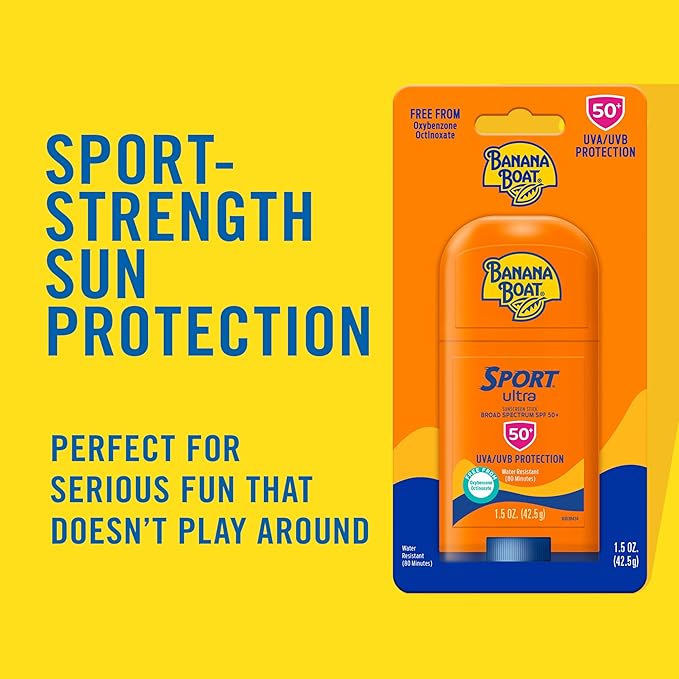 Banana Boat Sport Ultra Sunscreen Stick SPF 50, 1.5oz | Travel Size Sunscreen, Mini SPF Stick Sunblock, Oxybenzone Free, 1.5 Ounce (Pack of 12)