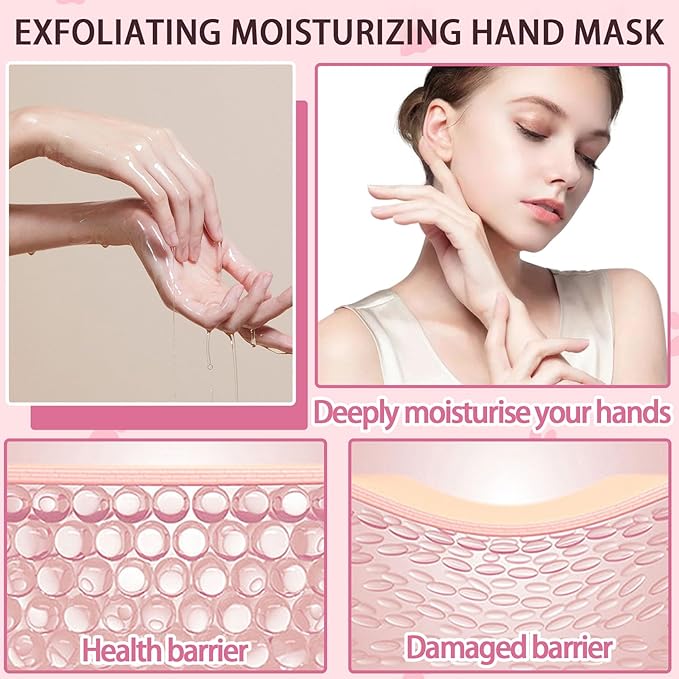 6PCS Hand Masks,Hydrating Hand Masks Moisturizing Gloves Overnight for Dry Cracked Hands,Daily Hand Care Hand Masks Gift Set for Women and Men H