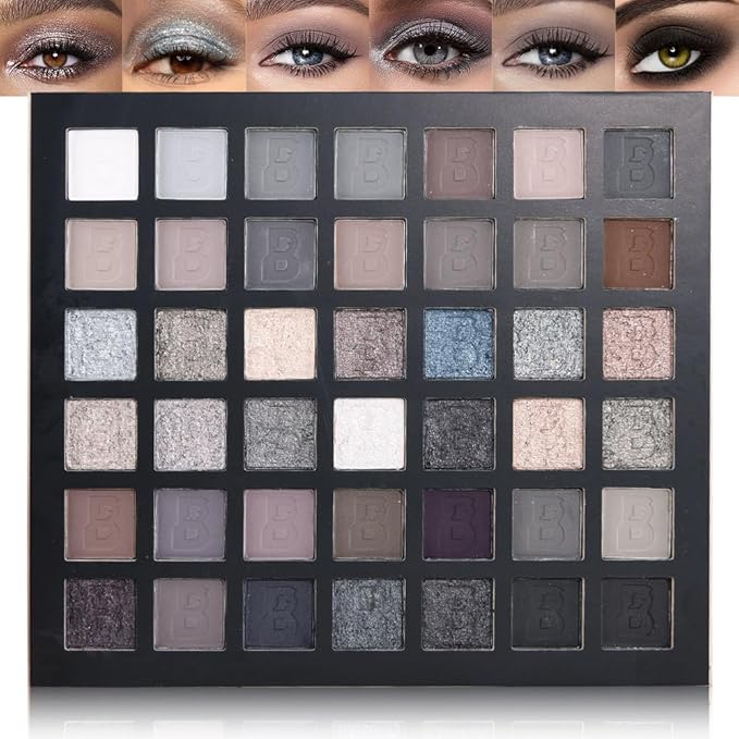 CAKAILA 42 Colors Smokey Eye Shadow Makeup Palette,Nude White Black Grey Brown Matte Shimmer eutral Natural Eyeshadow,Waterproof, Long Lasting Naturing-Looking