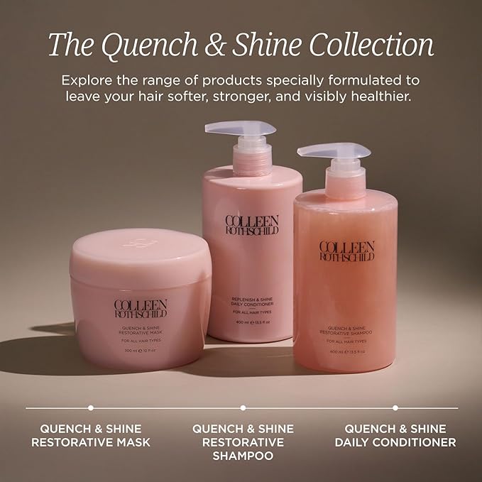 COLLEEN ROTHSCHILD Quench & Shine Restorative Mask | Deeply Nourishing Conditioning Treatment | Color-Safe Formula | Strengthening Hair Repair | Revives All Hair Types (10 fl oz)
