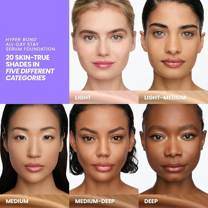 Wonderskin Hyper Bond All-Day Stay Serum Foundation – Waterproof, Transfer-Proof, 24HR Longwear Face Makeup with Niacinamide & Hyaluronic Acid – Lightweight, Natural Finish (Nova)