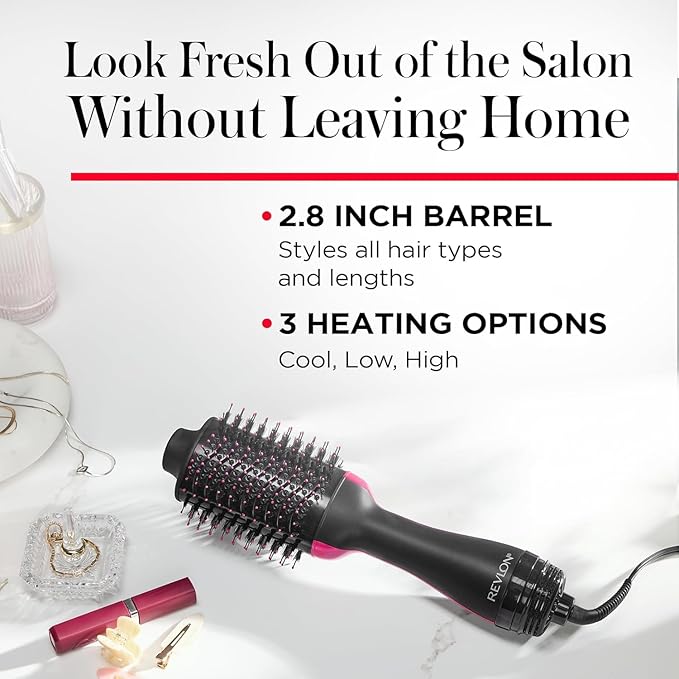 REVLON 1100 Watt 3 Heat 2 Speed Pro Collection One Step Ionic Hair Dryer and Volumizer