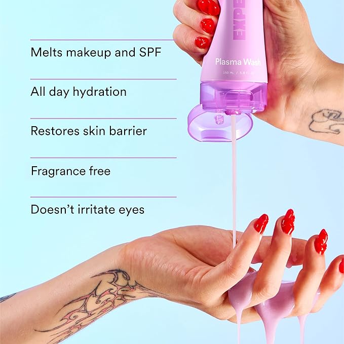 Experiment Plasma Wash Moisture Depositing Gel Cream Cleanser - Hydrating, Barrier Restoring, & Non-Stripping Face Wash w/Glycerin & Jojoba Oil, 5.0 FL OZ - Gentle Facial Cleanser for All Skin Types