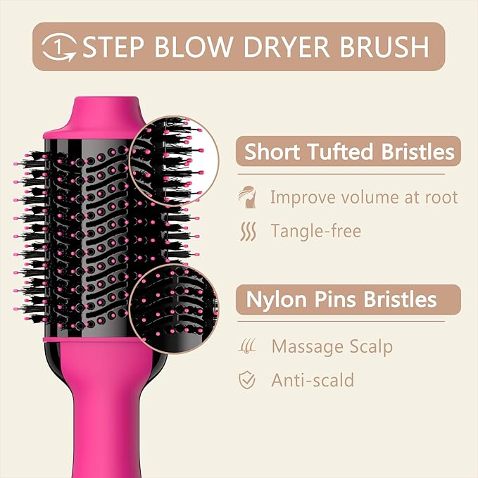 Umeely Hair Dryer Brush Blow Dryer Brush in One, Upgraded 4 in 1 Hair Dryer and Styler Volumizer with Negative Ion Anti-frizz Ceramic Titanium Barrel Hot Air Hair Straightener Brush