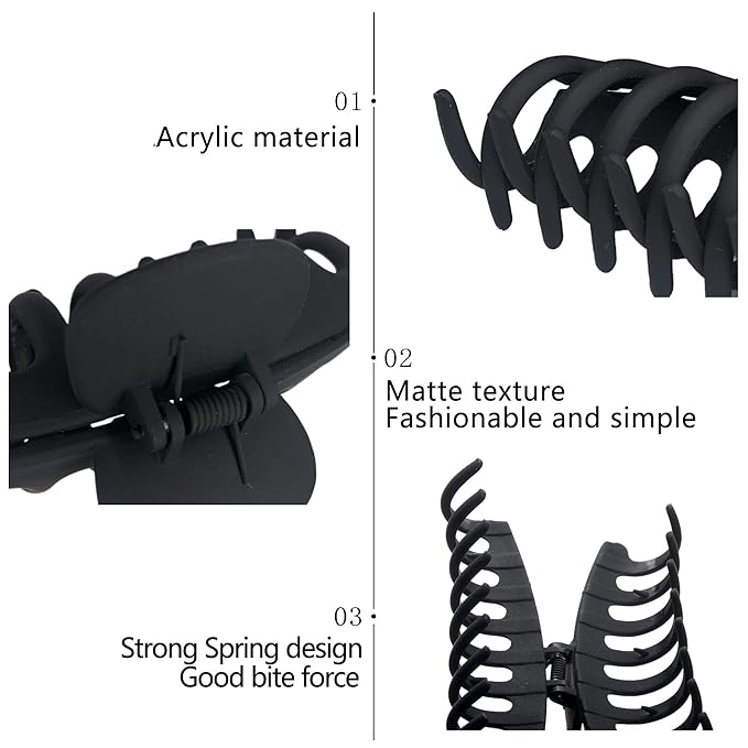 OWIIZI Hair Clip, 4.3" Large Matte Claw Clips, Non-Slip Ponytail Jaw Barrette Strong Hold Banana Jumbo Clips for Women Long Thick Hair