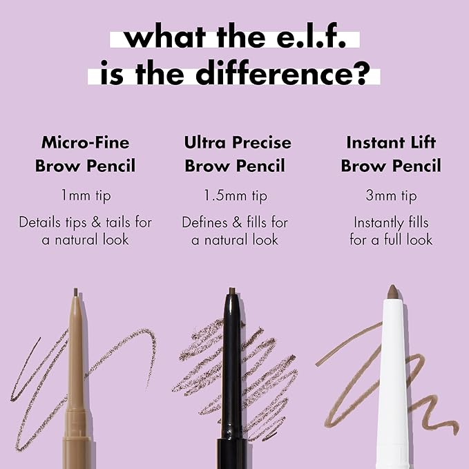 e.l.f. Micro-Fine Brow Pencil, Waterproof Brow Color & Spoolie For Shaping Brows & Creating A Feathered Natural-Looking Finish, Vegan & Cruelty-Free, Taupe