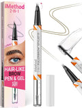 iMethod Curved Eyebrow Pen and Eyebrow Gel - Eyebrow Pencils for Women with Natural Hair Like Strokes, Brow Gel Clear for Soft Full Brows, Waterproof, All-Day Defined, Light Brown