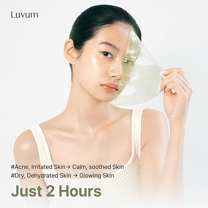 LUVUM Calming Repair Cica Gel Mask, Centella, Overnight Hydrogel Mask, 4+1 Pack