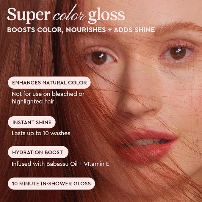 Glaze Color Conditioning Gloss - Tinted Moisturizer for Brown or Red Hair, Boosts Color and Shine, Repairs Damage - Auburn Spice, 6.4 oz