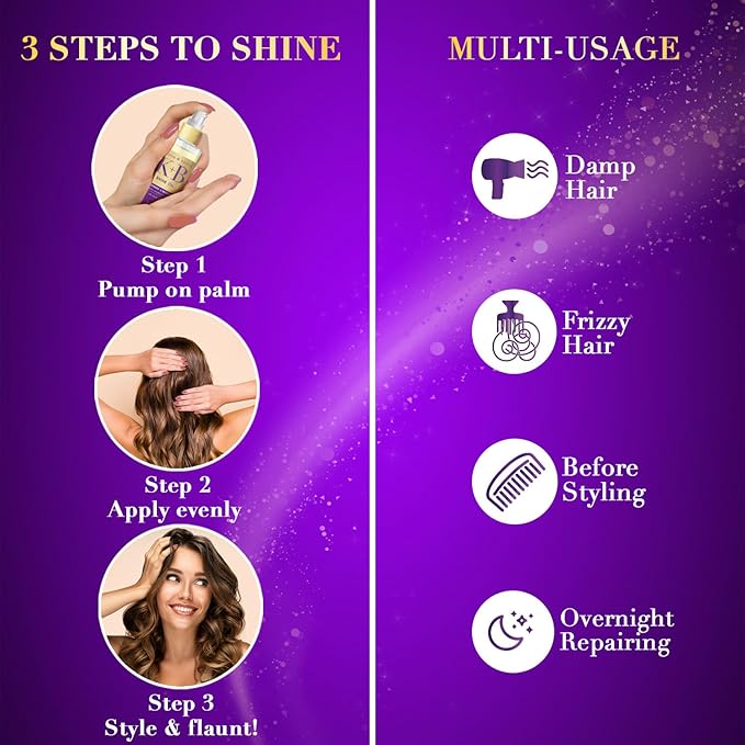 Livon Hair Serum for Men & Women | Sulphate & Paraben free| For All Hair Types | Lightweight & Non Greasy | Organic Onion Repairing Serum Oil | 3.3 Fl. oz (Keratin & Biotin)