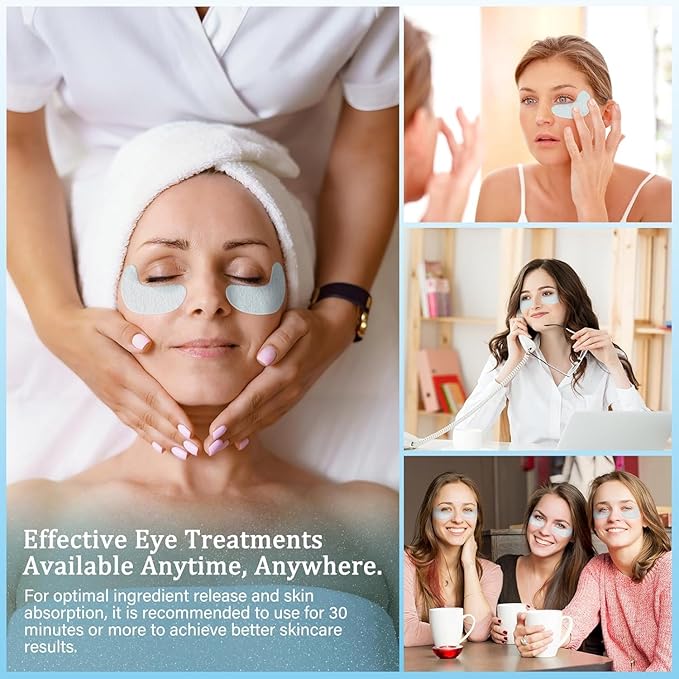 Under Eye Patches Masks - for Dark Circles,Puffy Eyes, Wrinkles, Eye Bags,Fine Lines,Treatment with Hyaluronic Acid and Collagen, Hydrating and Moisturizing (30 Pcs)