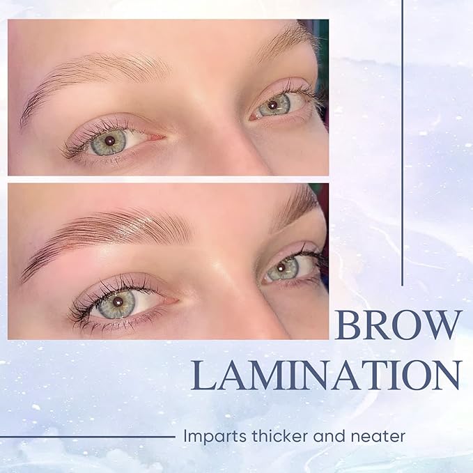 PERMANIA Brow Lamination with Brown Color Kit, Lash Lift & Eyebrow 4 IN 1 Brown Coloring Make Eyelash Perm Voluminous and Curl for Salon & Home Lasts up to 6 Weeks (Brown)