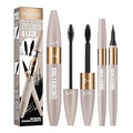 DUDUDU Waterproof Mascara and Eyeliner Set, 2-in-1 Black Volumizing and Lengthening Mascara for Lash Extension, Ideal Mascara for Older Women, 24HR Long Lasting Smudge-Proof Eye Makeup Kit