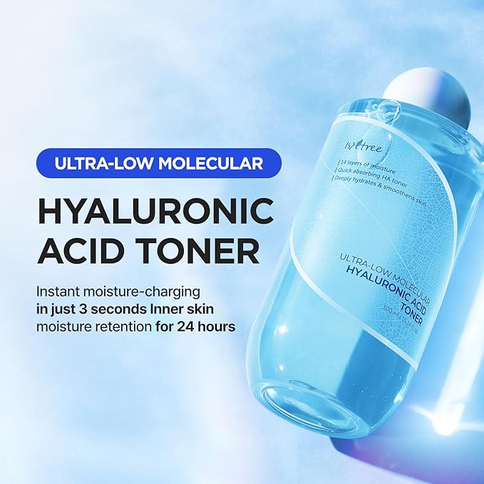ISNTREE Ultra-Low Molecular Hyaluronic Acid Toner 300ml, 10.14 fl.oz | Korean Skincare | Quick Absorbing | Deep Hydration & Skin Smoothing | Vegan & Fragrance-Free