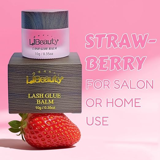 Libeauty Lash Lift Balm Glue Strong Sticky Lash Lift Adhesive Latest Gentle Formula Eyelash & Eyebrow Perm Glue Balm Brow Lamination Gel 10G/0.35OZ (Red Strawberry, 10g/0.35oz)