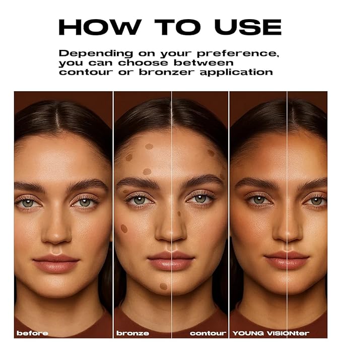 YOUNG VISION Liquid Bronzer Contour, Long Lasting Korean Liquid Bronzer, Non-sticky Waterproof Face and Cheek Bronzed Glow, Moisturizing Pigmented Water Contour for Face, Cheeks, Mature Skin
