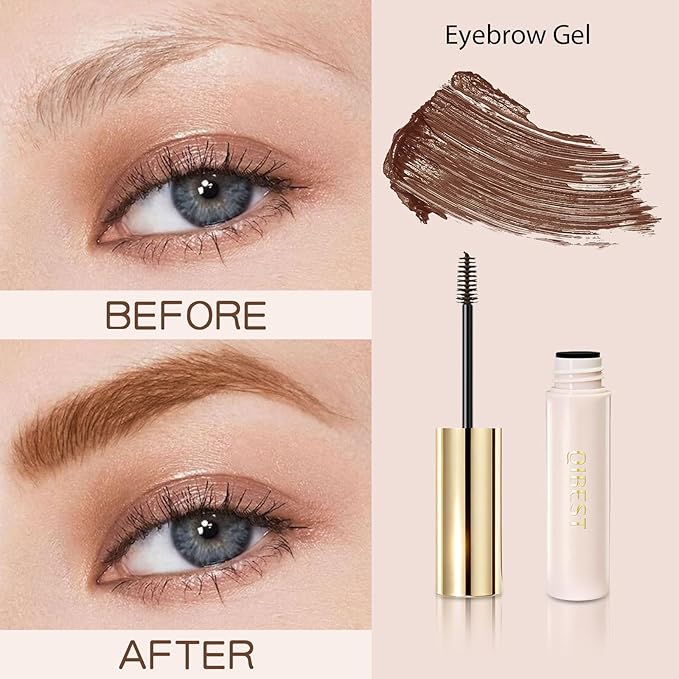 Brocharm Brow Gel Waterproof for Soft Ful Brows Eyebrow Tint Eye Brow Gel Smudge-Proof, Long Lasting Definition, Vegan & Cruelty Free (02 Warm Brown, 1 Count (Pack of 1))