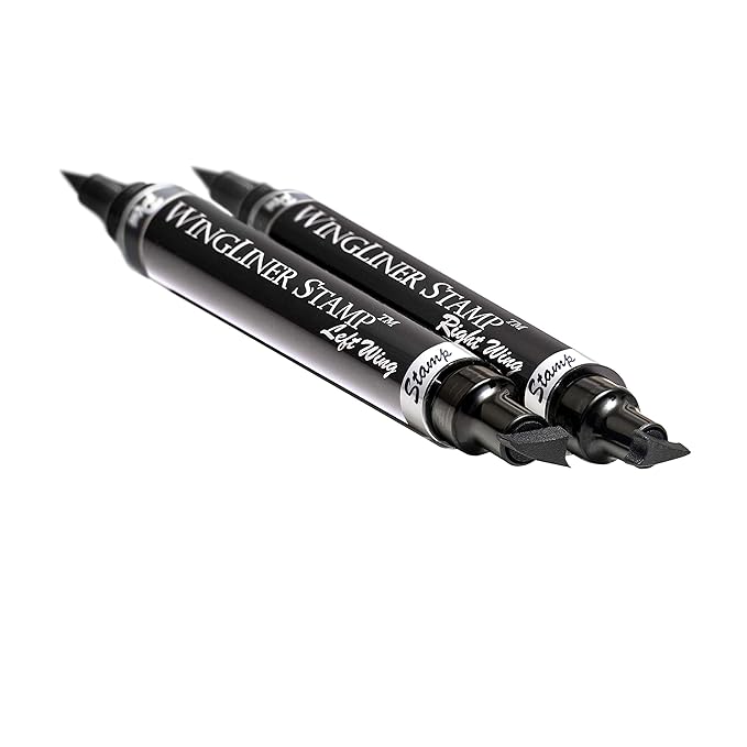 The Flick Stick Winged Eyeliner Stamp For Quick and Easy Cat Eye Makeup, SmudgeProof & Waterpoof Eye Liner Cat Eye Stencil Makeup Tool, Wingliner, Liquid Eyeliner Pens (8mm Mini, Midnight Black)